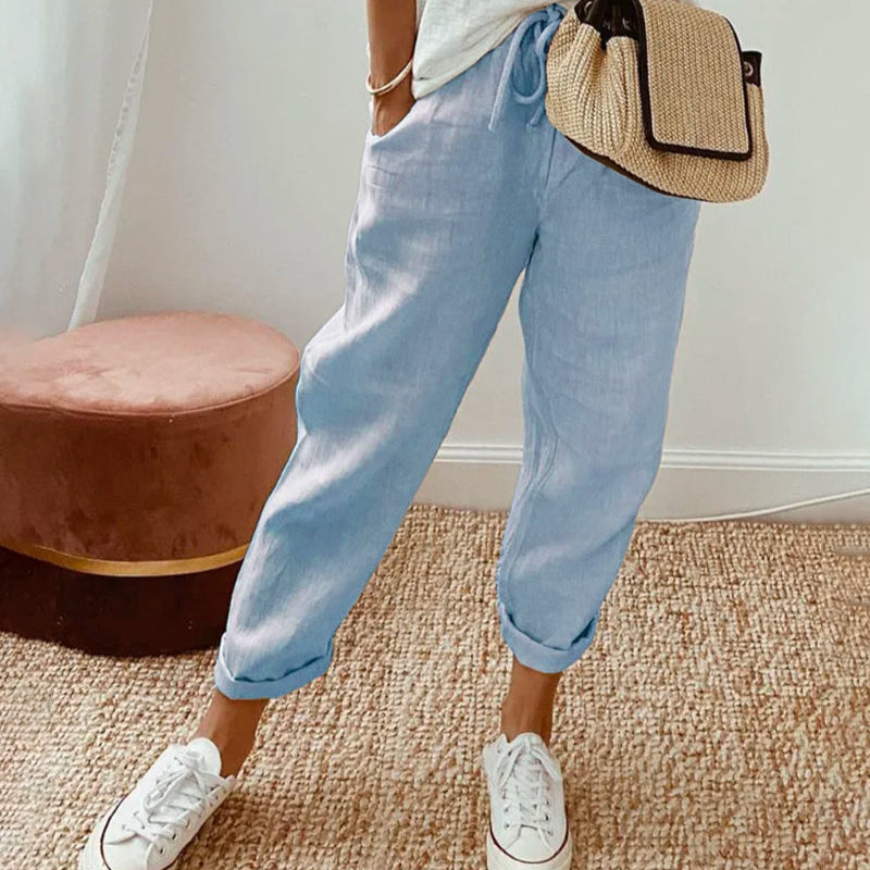 Pantalon En Lin Anti-Transpiration Décontracté & Élégant