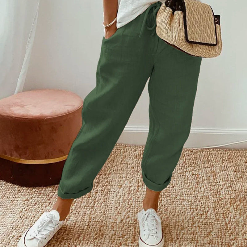Pantalon En Lin Anti-Transpiration Décontracté & Élégant