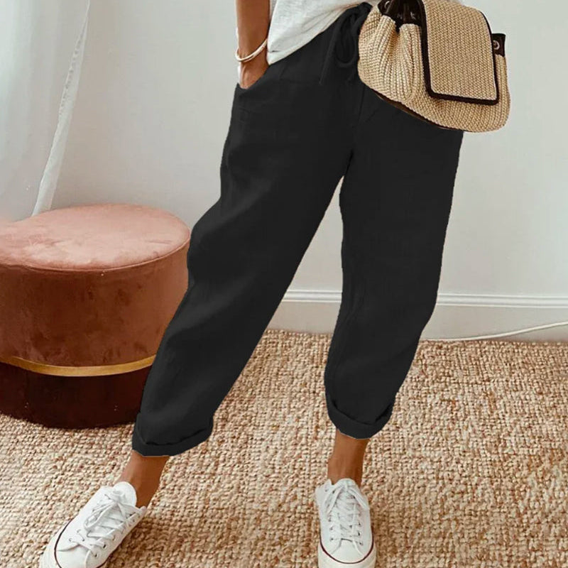 Pantalon En Lin Anti-Transpiration Décontracté & Élégant