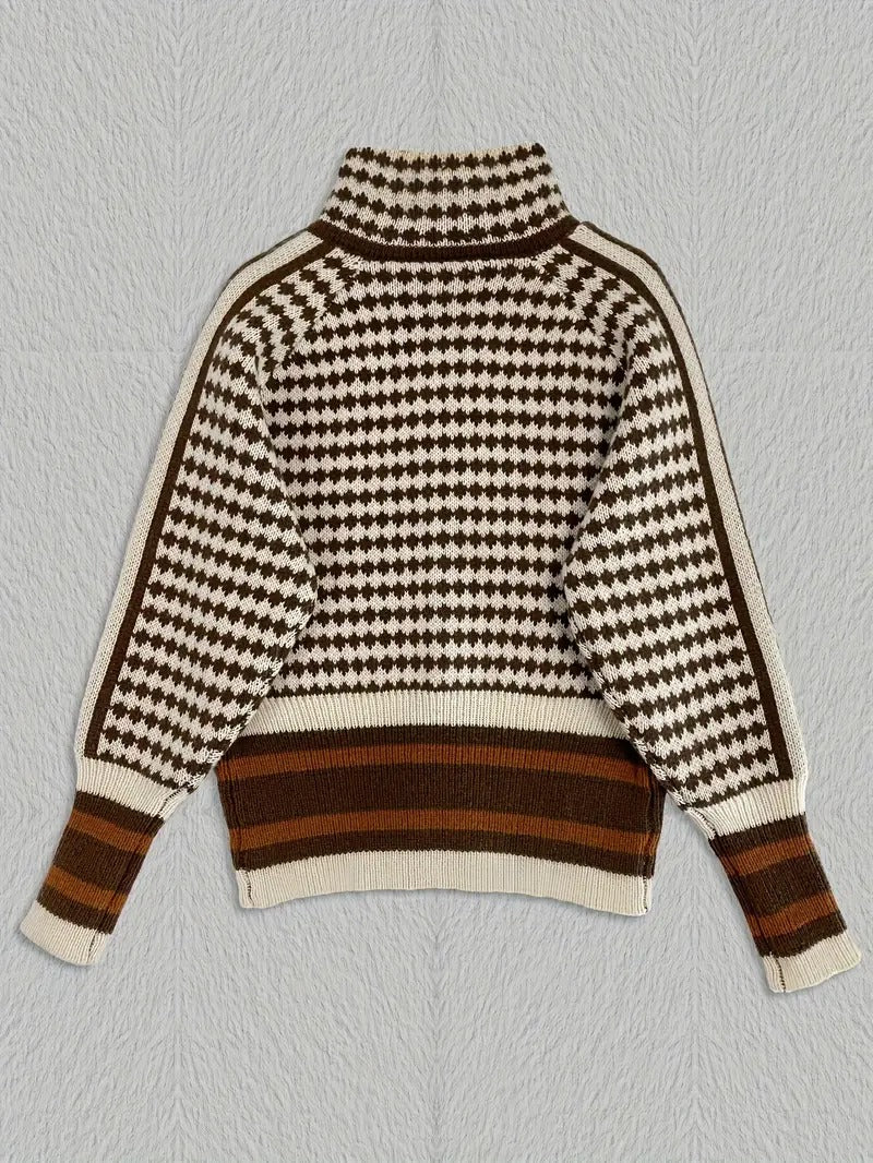Isabella Houndstooth Zip-Up