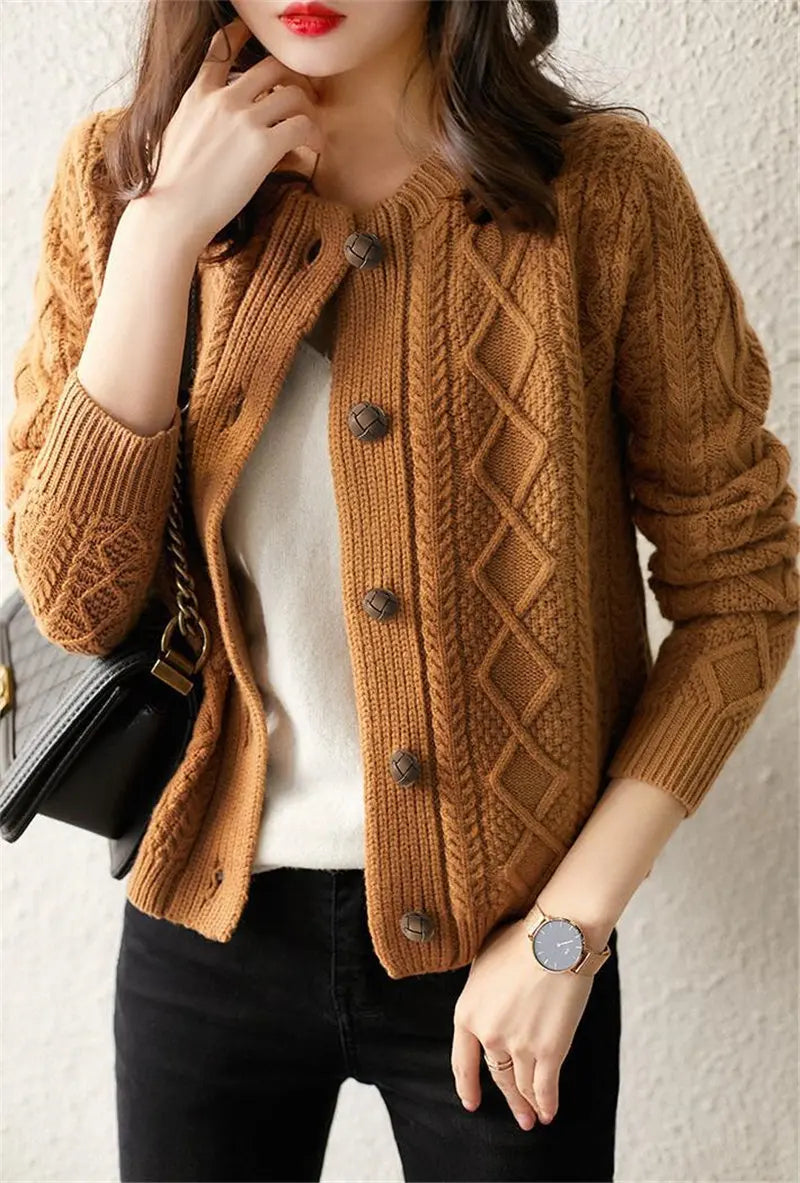 Alessa Cable-Knit Cardigan