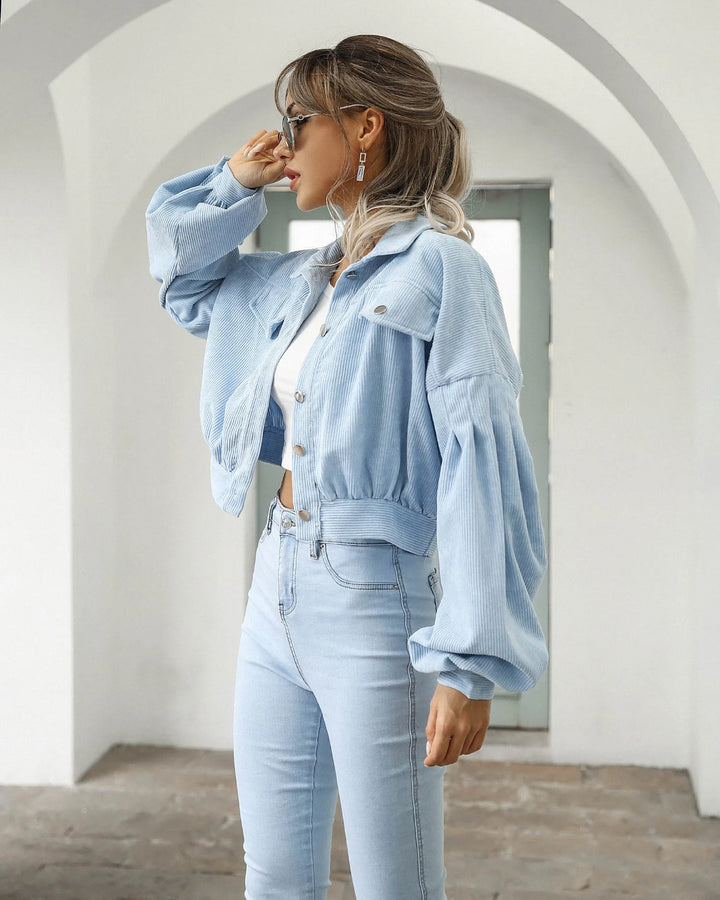 Velour Corduroy Cropped Jacket