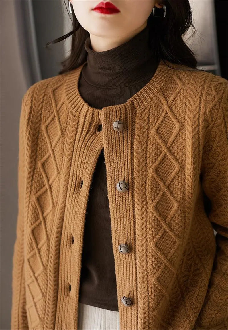 Alessa Cable-Knit Cardigan
