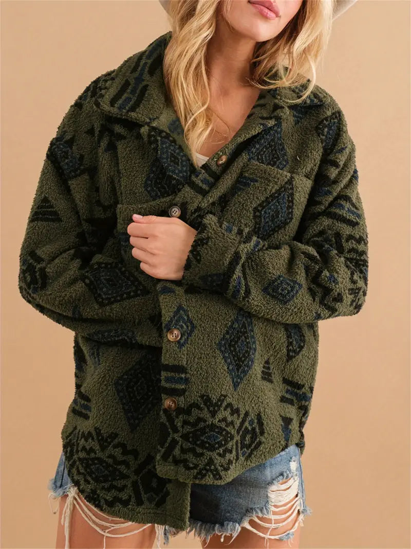 Navajo Hooded Fleece Coat