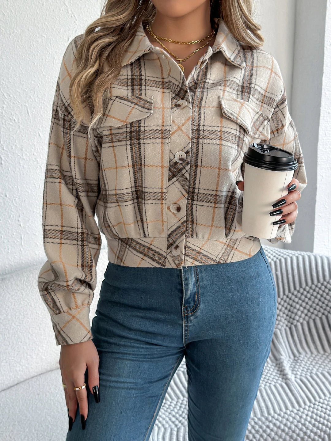 Aubrey Cropped Flannel Shacket
