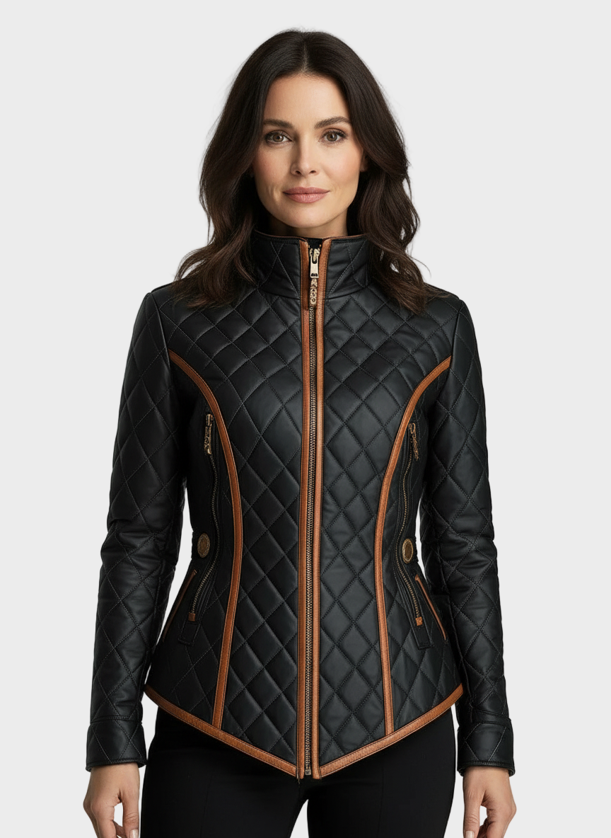 Lillian – Diamond Quilted Down Jacket