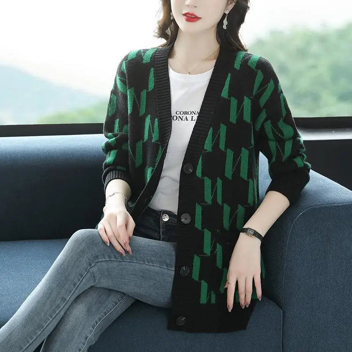 Ava Jacquard Knit Cardigan