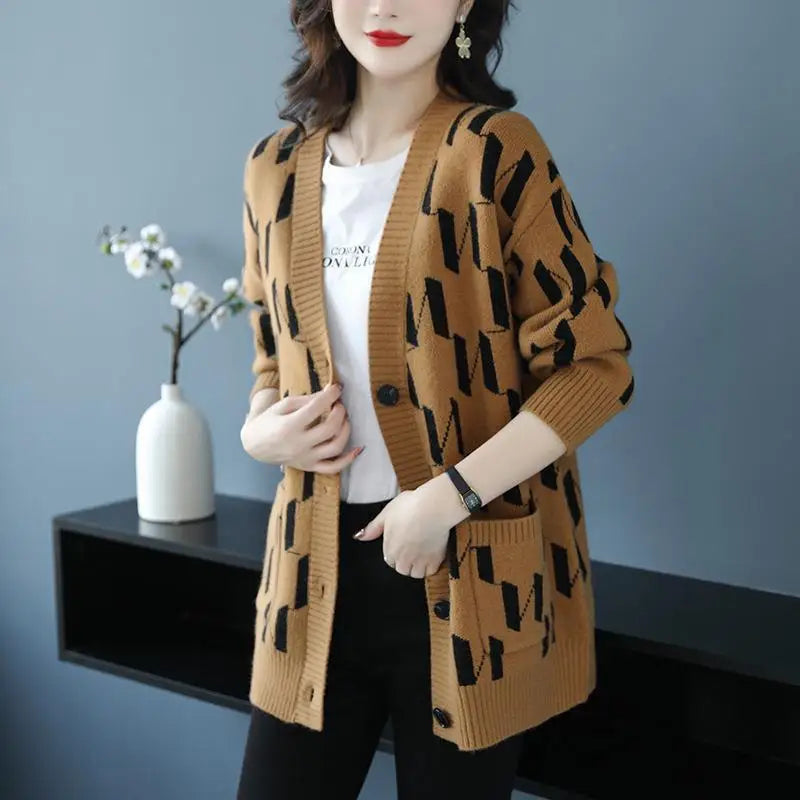 Ava Jacquard Knit Cardigan