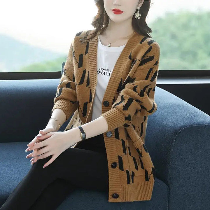 Ava Jacquard Knit Cardigan