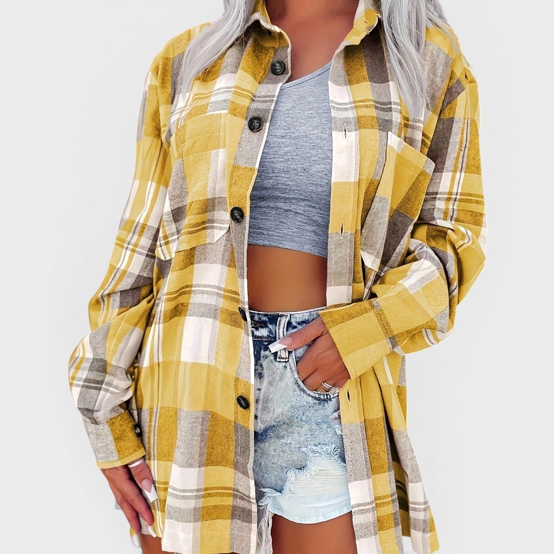 Hortensia™ | Long-Sleeve Check Shirt