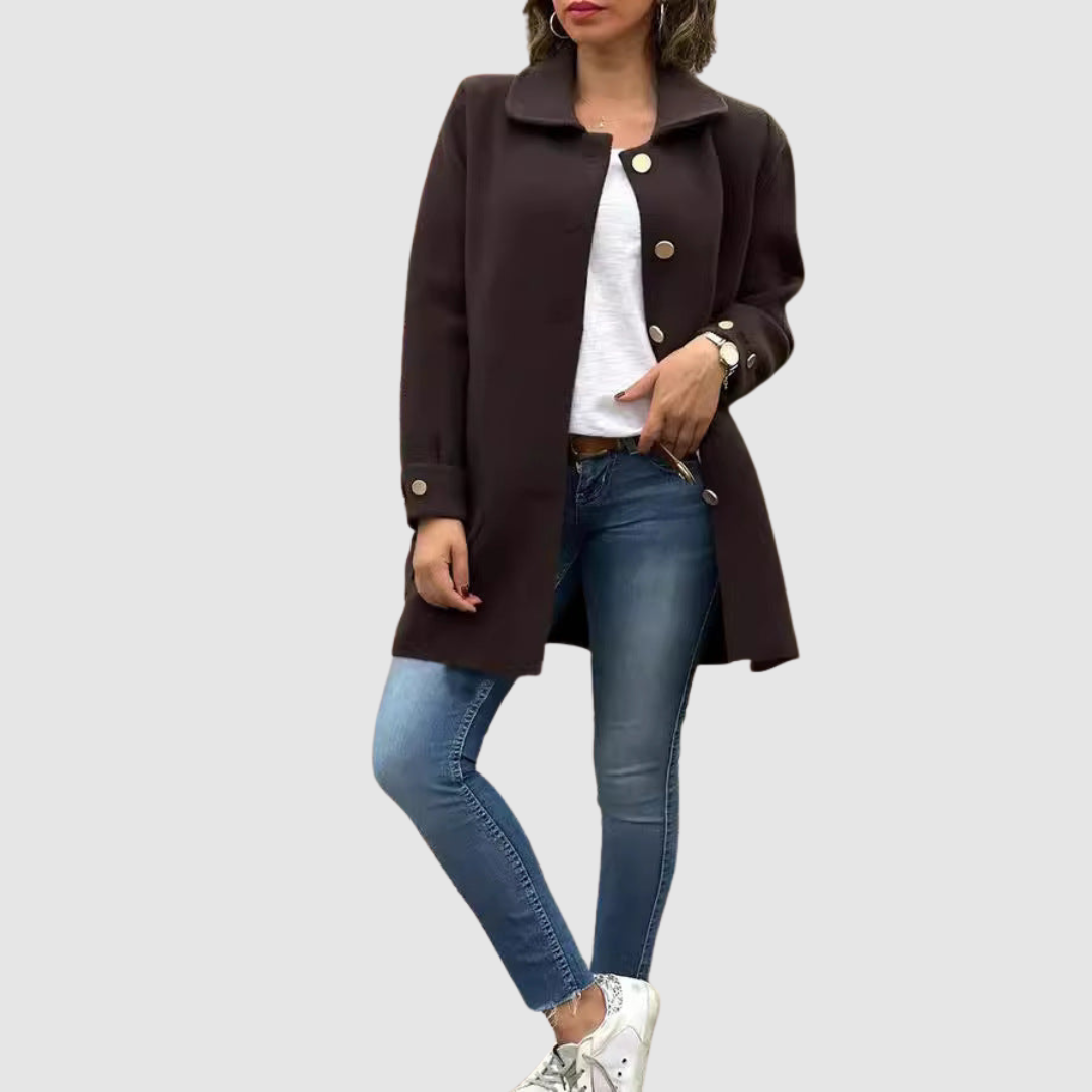 Martina – Classic Oversized Button Coat