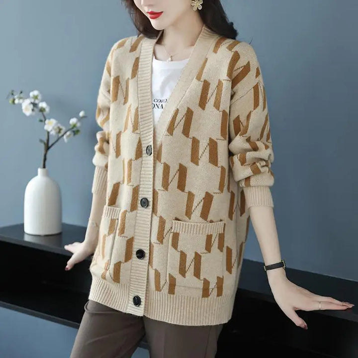 Ava Jacquard Knit Cardigan