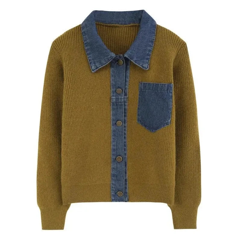 Hollis Contrast Denim Cardigan