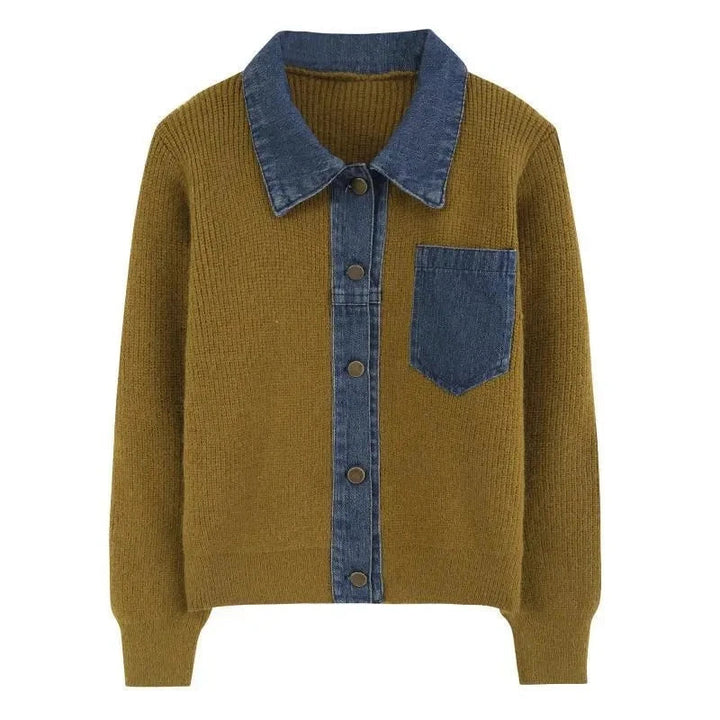 Hollis Contrast Denim Cardigan