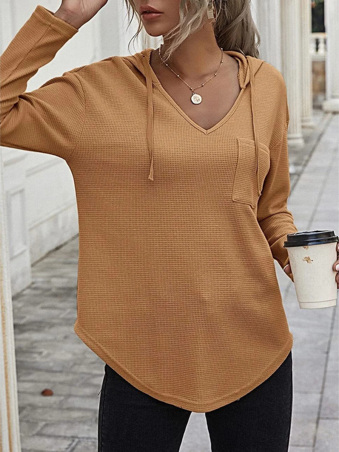 Calla Waffle Knit Hoodie
