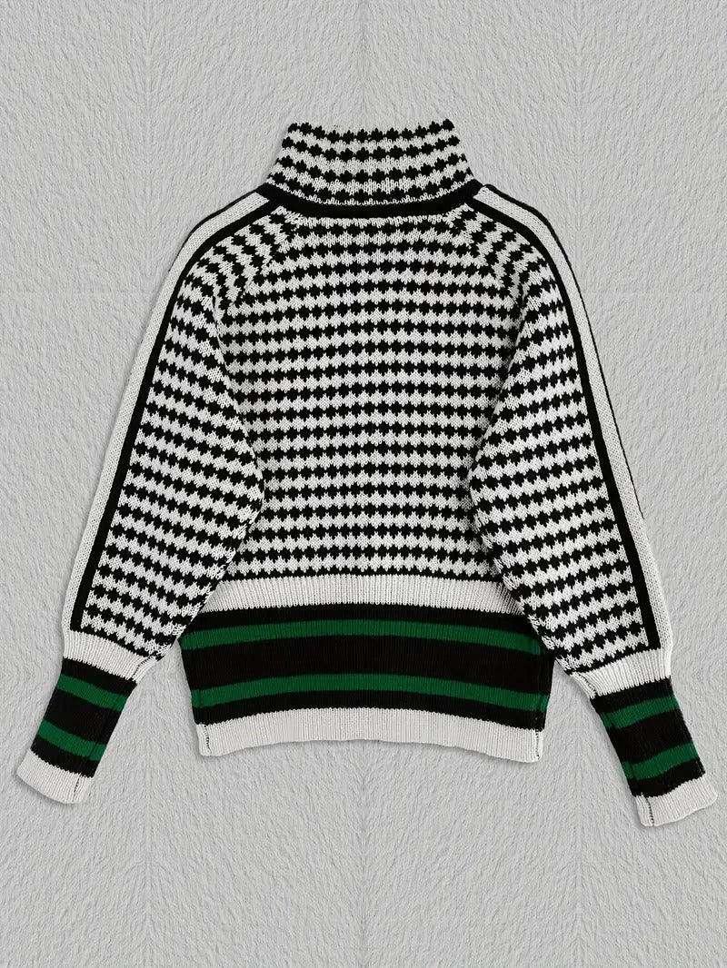 Isabella Houndstooth Zip-Up