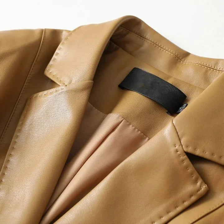 Victoria Faux Leather Blazer