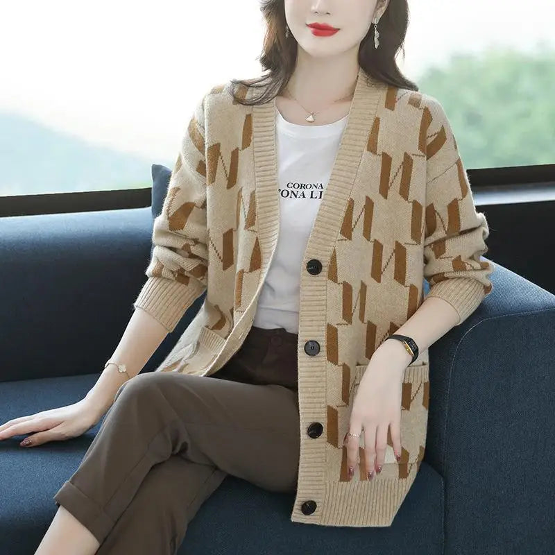 Ava Jacquard Knit Cardigan