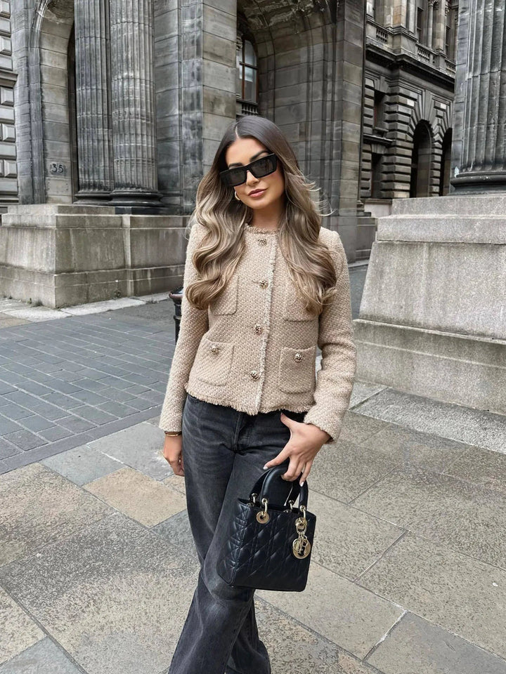Adriana™ | Beige Jacket with Pockets
