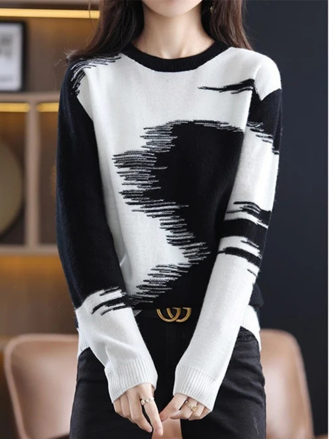 Brushstroke Knit Pullover