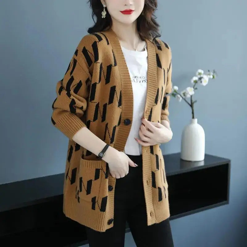 Ava Jacquard Knit Cardigan