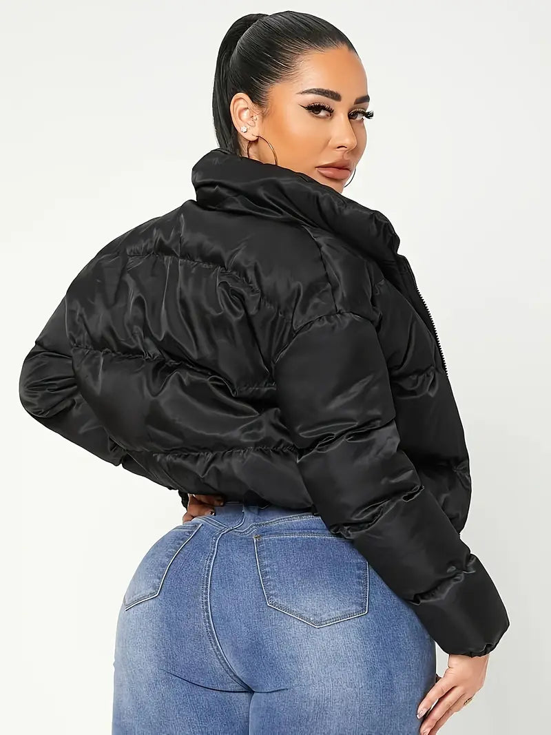 Long Sleeve Short Length Zipper Jacket