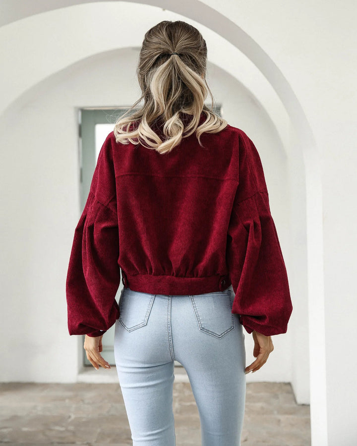 Velour Corduroy Cropped Jacket