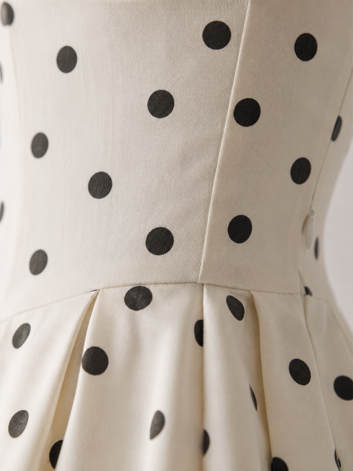 Anna | Polka Dot Midi A-Line Dress