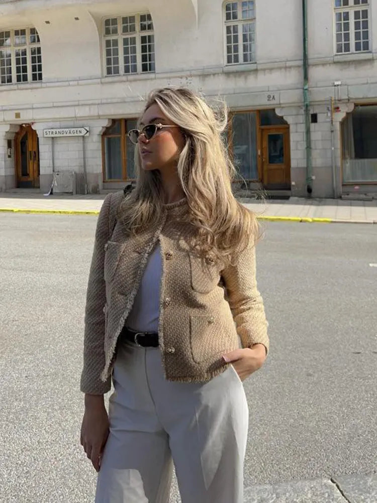 Adriana™ | Beige Jacket with Pockets