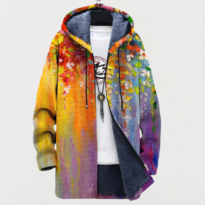 Abstract Art Print Hooded Coat
