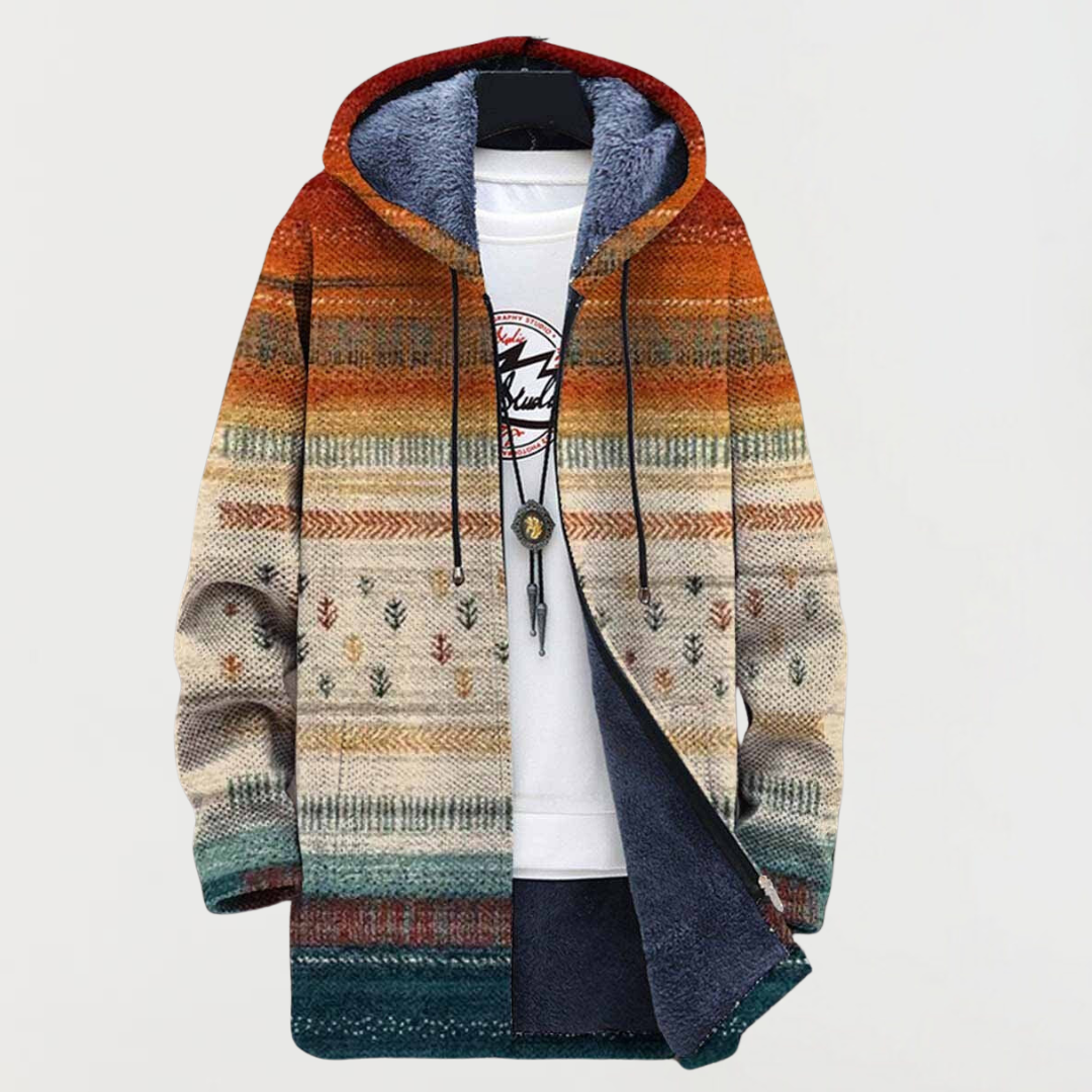 Autumn Ribbed Hooded Coat