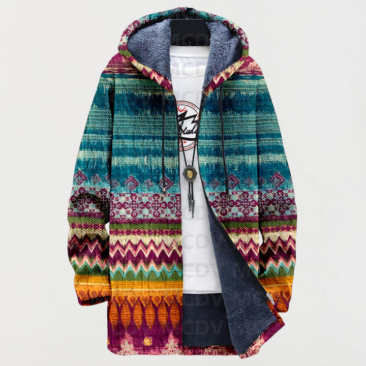 Ethnic Pattern Hooded Jacket