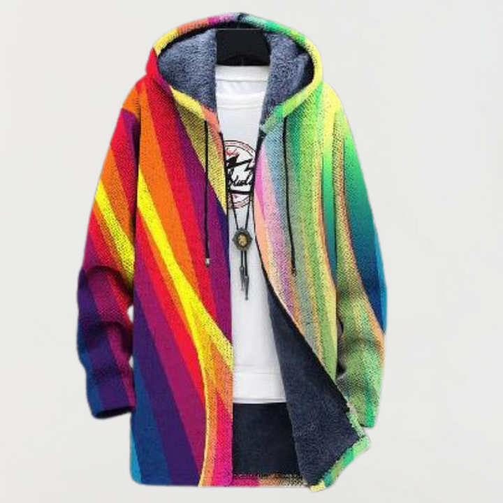 Rainbow Stripe Hooded Jacket