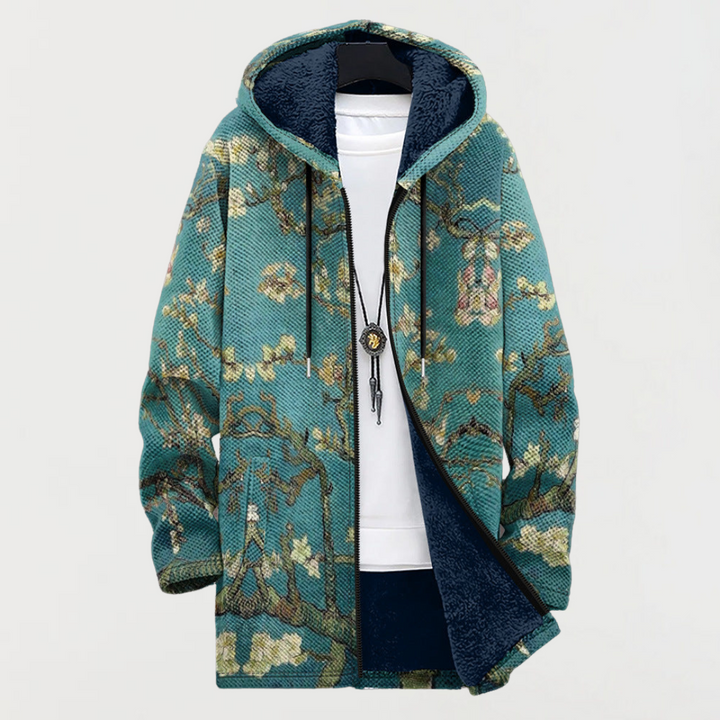 Floral Branch Art Print Hooded Coat