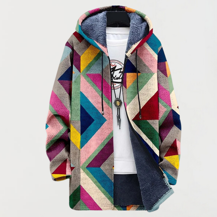 Geometric Art Print Hooded Sweatshirt