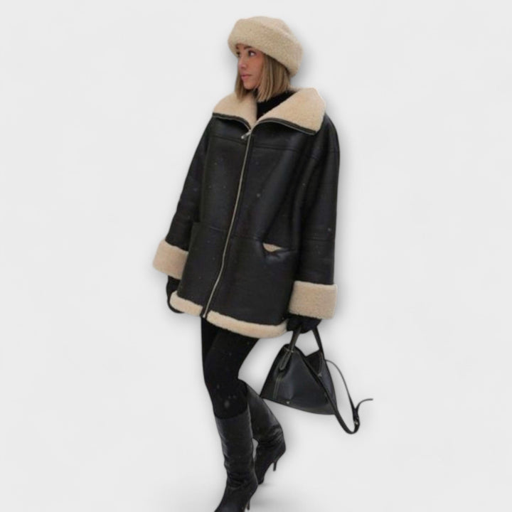 Vitória – Leather-Look Coat