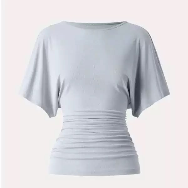 Everyday Ruched Boatneck Batwing Top