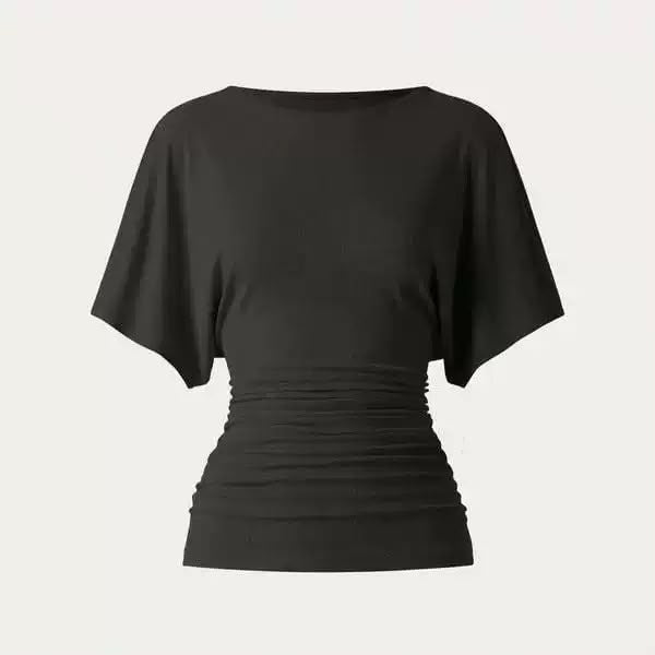 Everyday Ruched Boatneck Batwing Top