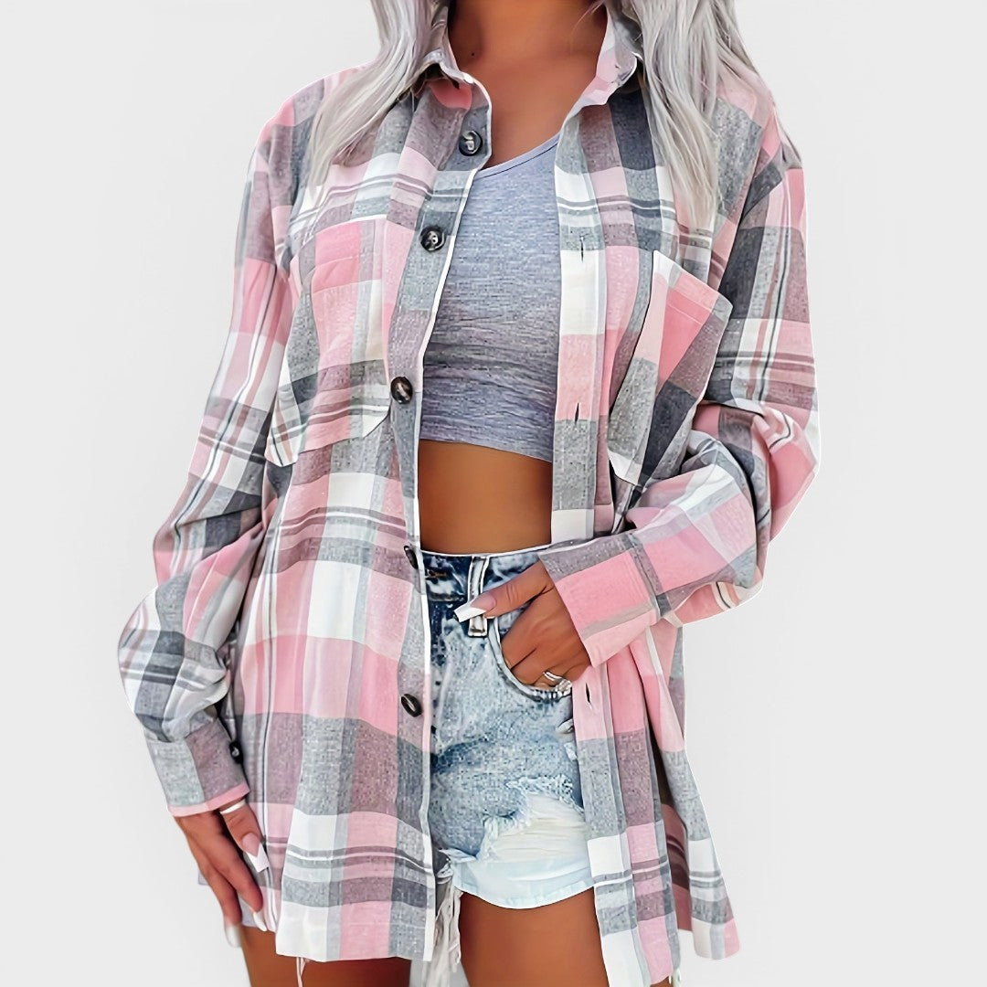 Hortensia™ | Long-Sleeve Check Shirt