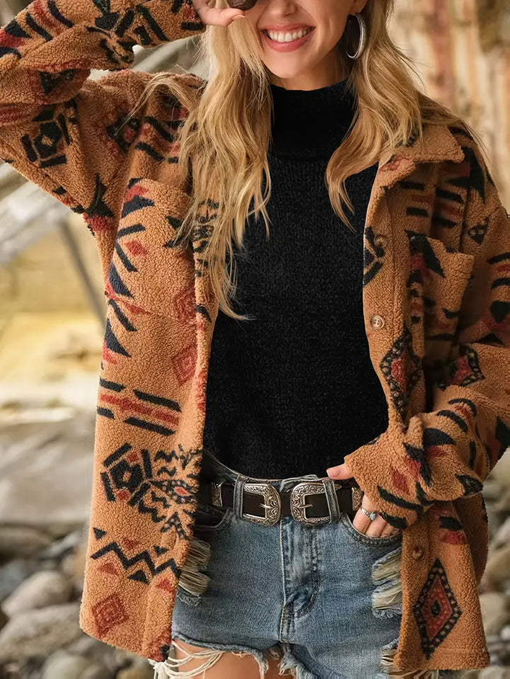 Navajo Hooded Fleece Coat