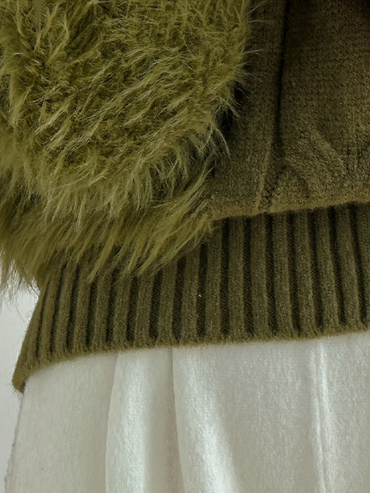 Louve Faux Fur Knit Sweater