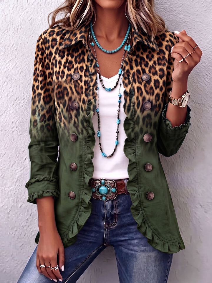 Emma | Leopard Ombré Ruffle Jacket