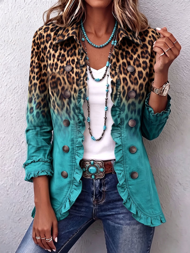 Emma | Leopard Ombré Ruffle Jacket