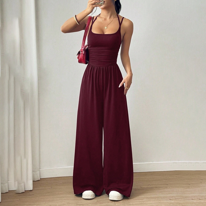 ☀️ Women's Summer Jumpsuit – Thin Straps, Fitted Waist